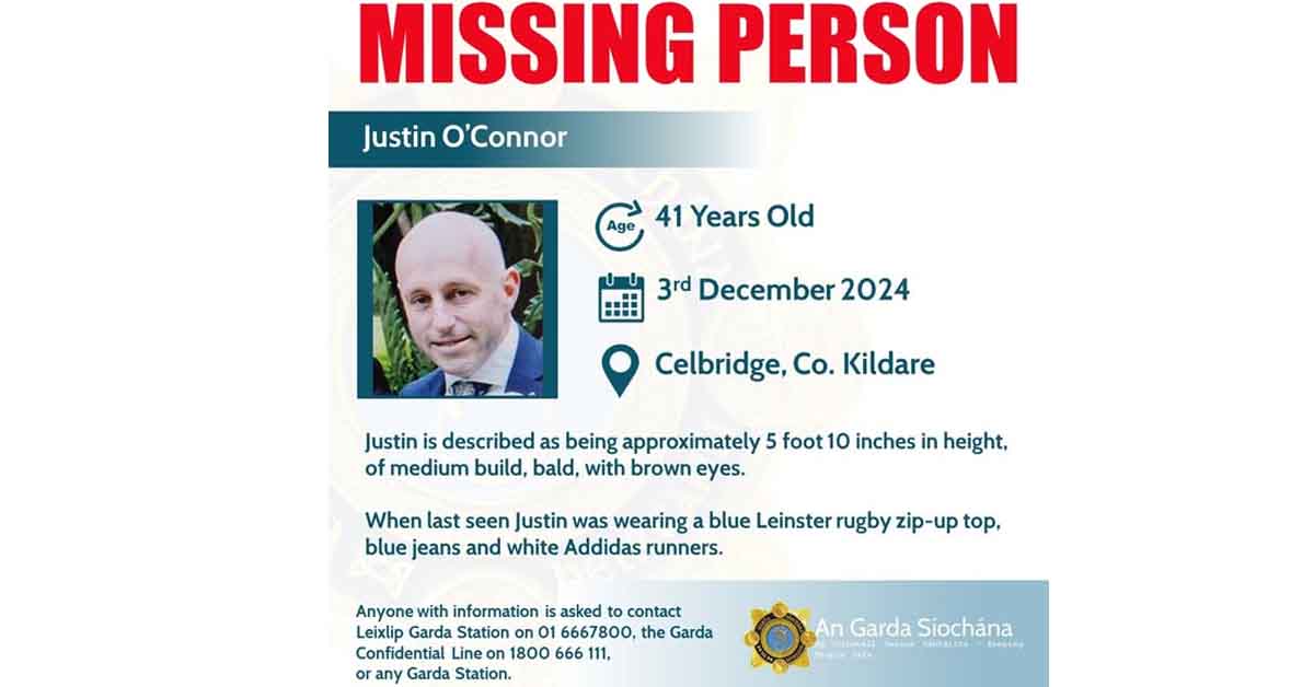 Justin O’Connor Missing update