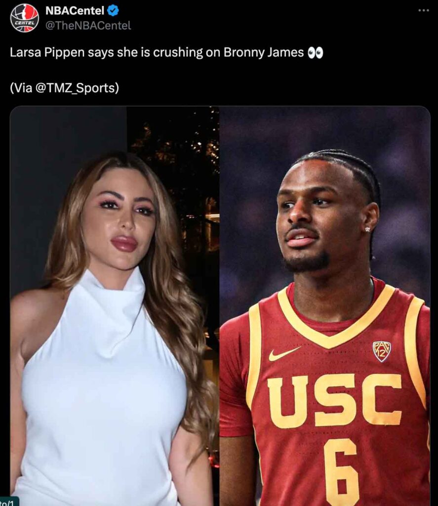 Larsa Pippen and Bronny James cRUSH